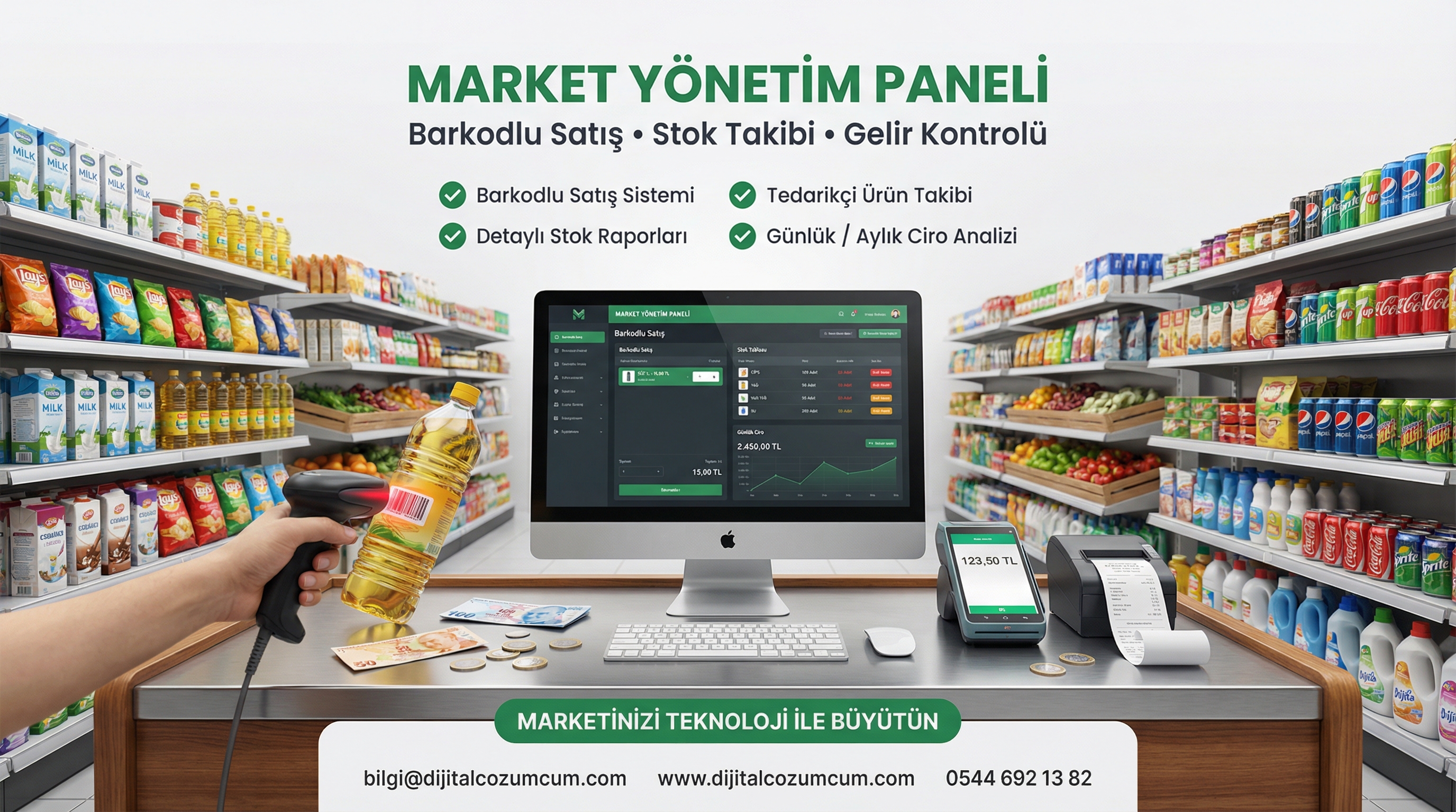 Market Yönetim Paneli (Barkodlu)